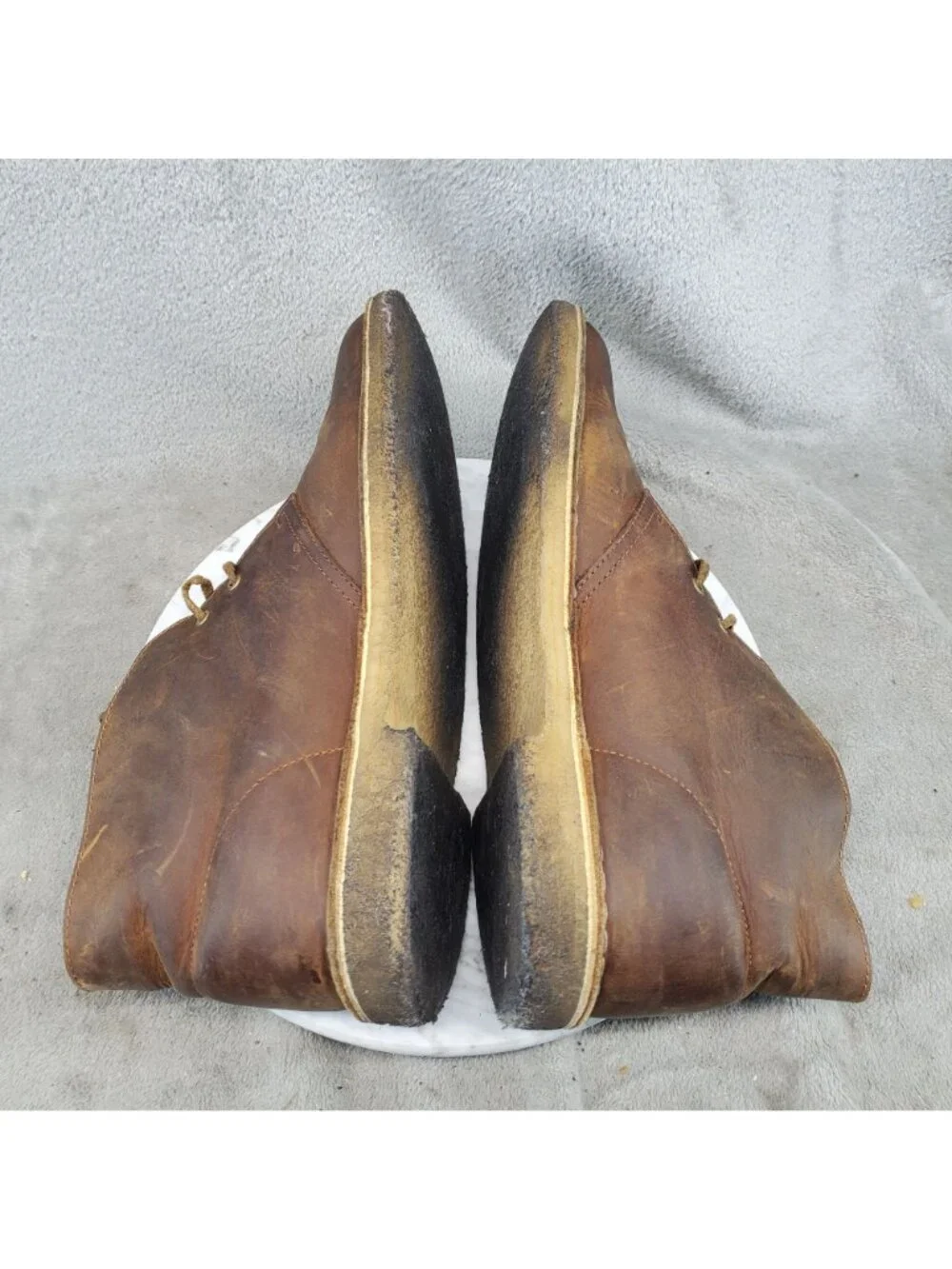 Clarks Shoes Mens Size 11 Brown Leather Originals Desert Chukka Boots *Read*